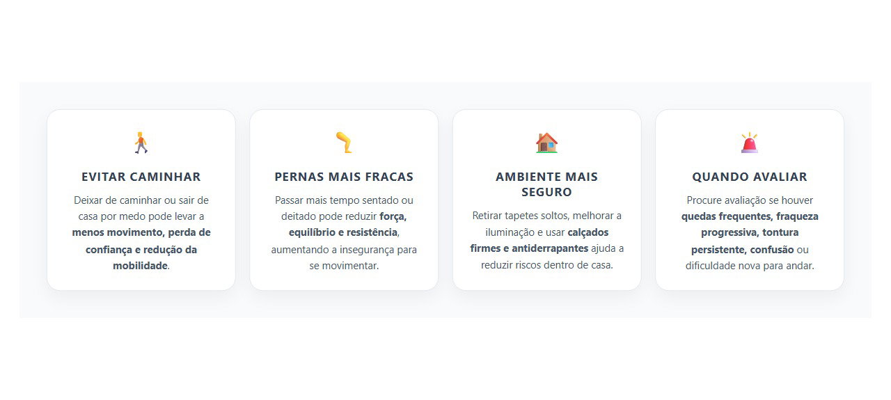 Medo de Cair Após uma Queda: 4 Sinais de que a Insegurança Está Reduzindo a Mobilidade