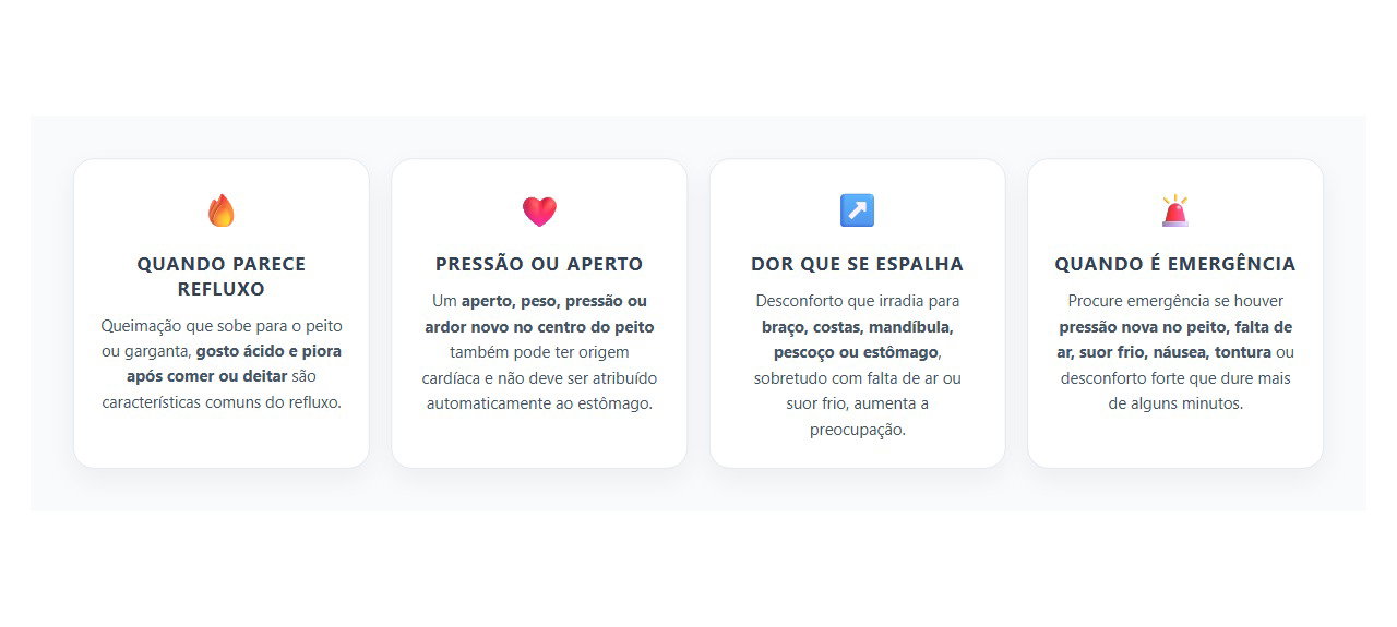 Queimação ou Pressão no Peito: 4 Sinais de que Pode Não Ser Apenas Refluxo