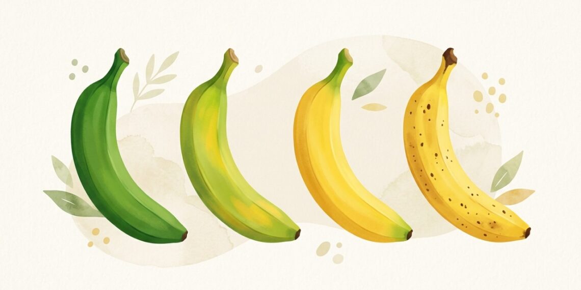 O amadurecimento da banana modifica sua quantidade de amido resistente e açúcares.