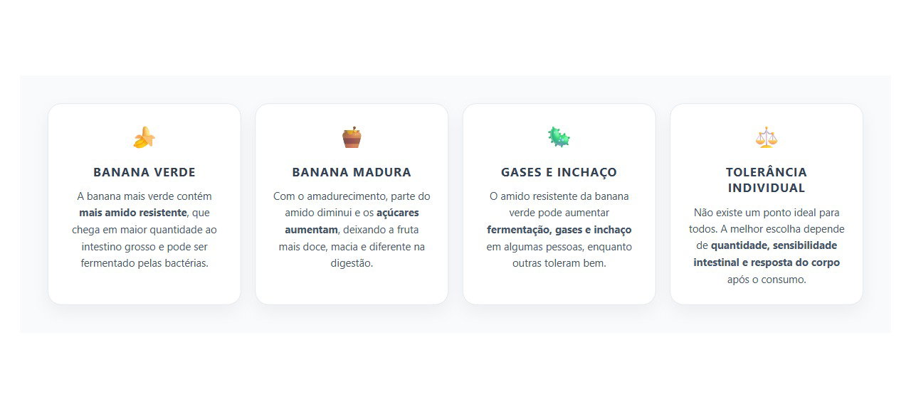 Banana Verde ou Madura: 4 Diferenças que Podem Mudar a Digestão e o Intestino