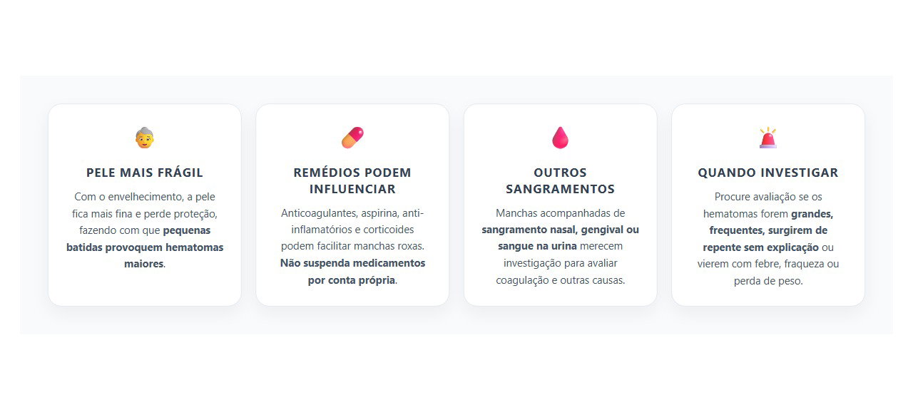 Manchas Roxas sem Bater: 4 Fatores que Podem Explicar Hematomas Frequentes