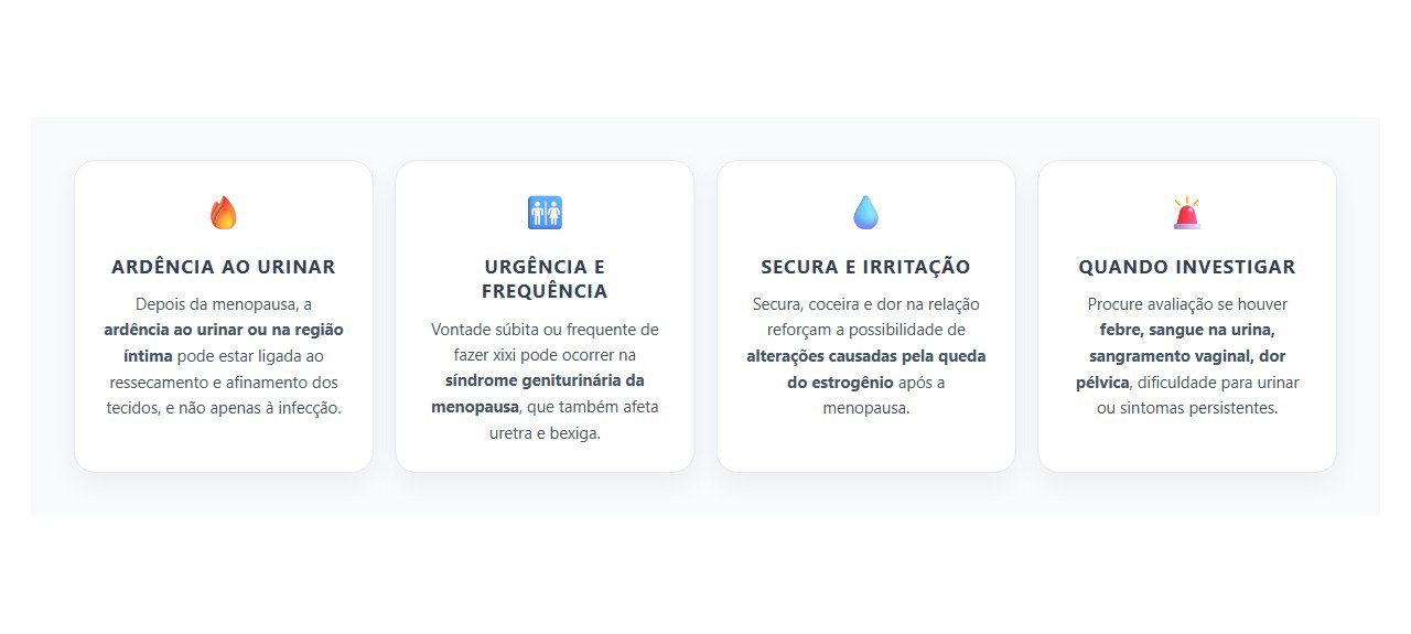 Ardência e Urgência Urinária Após a Menopausa: 4 Sinais de que Pode Não Ser Infecção
