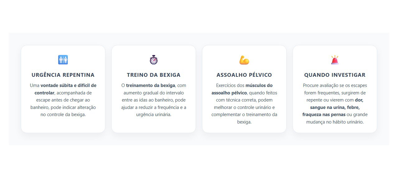 Urgência Urinária e Escape de Urina: O Que Pode Ajudar no Controle da Bexiga