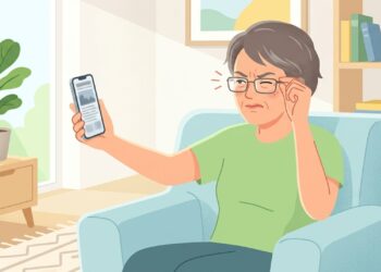 A necessidade de afastar o celular para ler pode ser um sinal de vista cansada.