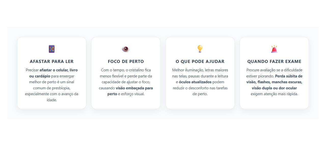Vista Cansada: Sinais de Presbiopia e Quando Fazer Exame de Visão