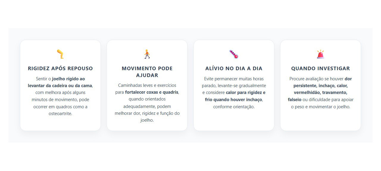 Rigidez no Joelho ao Levantar: Sinais de Artrose e Quando Investigar