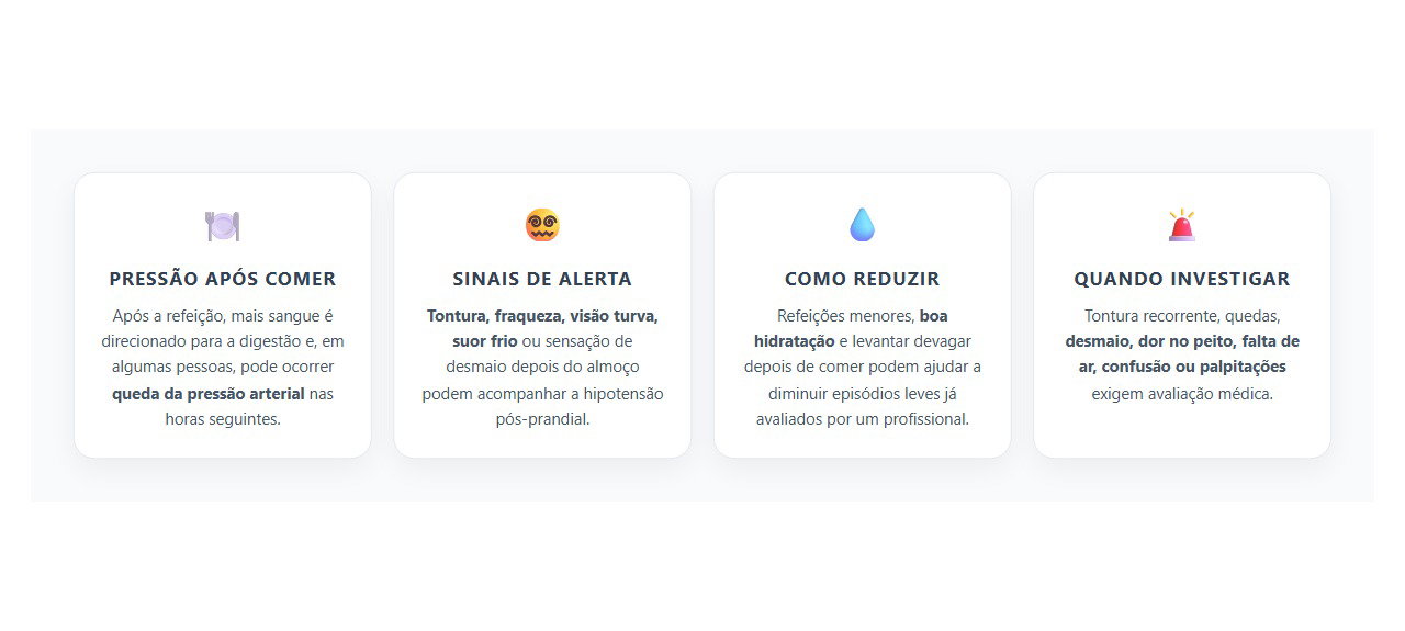 Tontura Depois do Almoço: 4 Sinais de que a Pressão Pode Estar Caindo