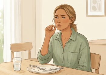 Comer rápido pode aumentar o ar engolido e favorecer arrotos depois das refeições.
