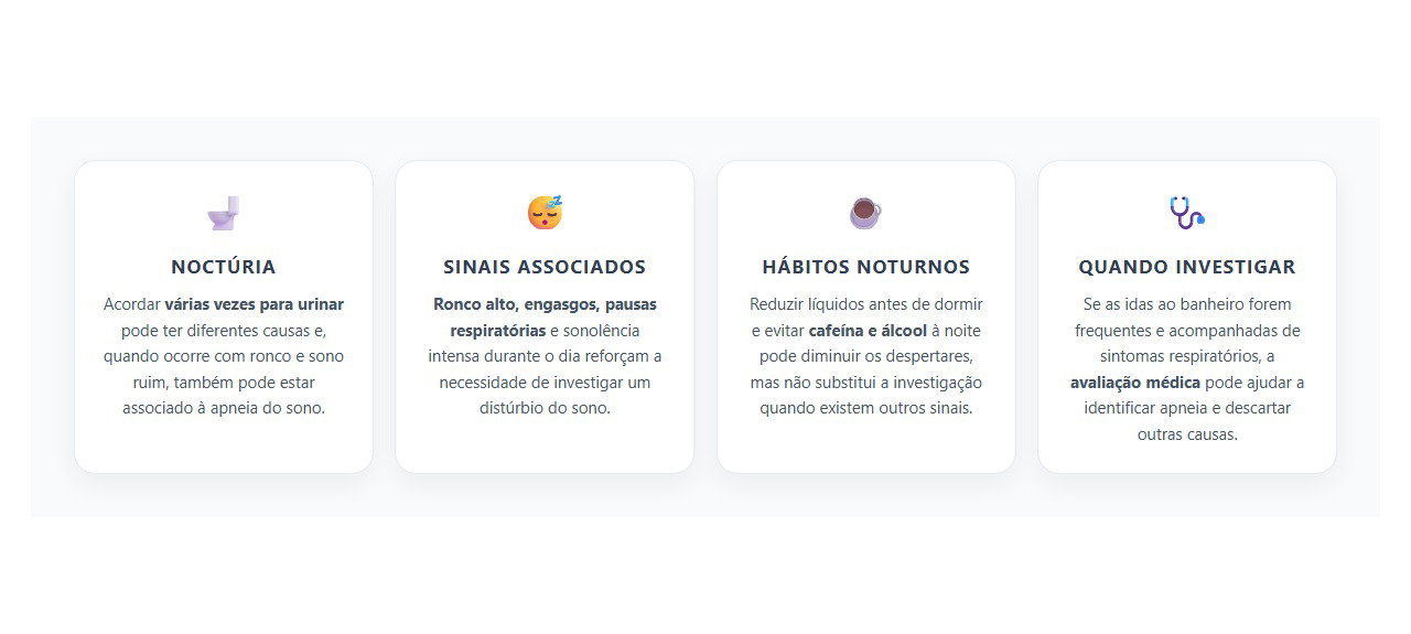 Urinar Várias Vezes à Noite com Ronco Pode Ser Sinal de Apneia do Sono