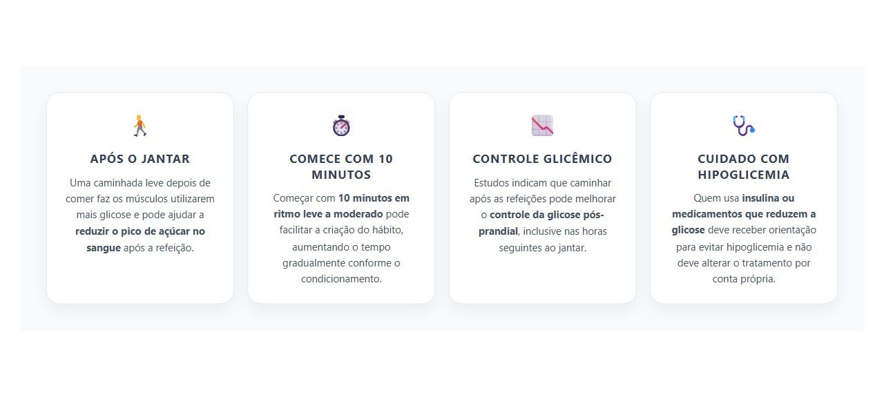 Caminhar Depois do Jantar Pode Ajudar a Controlar a Glicose