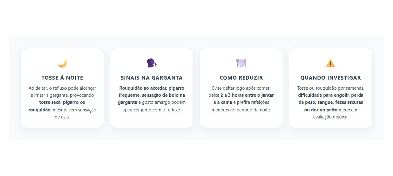 Tosse Seca e Rouquidão à Noite Podem Ser Sinais de Refluxo Mesmo Sem Azia