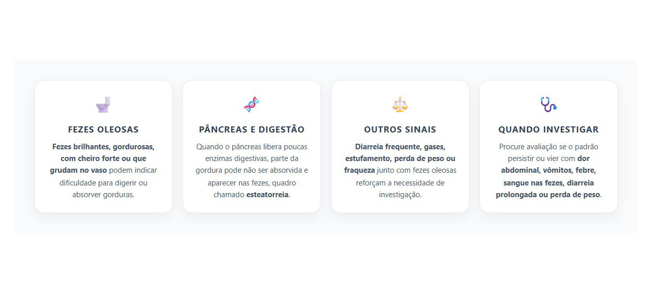 Fezes Oleosas e Difíceis de Limpar Podem Indicar Má Absorção de Gorduras
