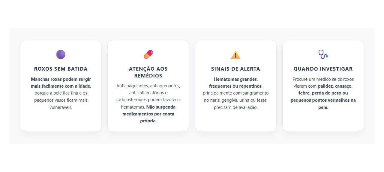 Manchas Roxas Sem Batida Aparente Podem Ter Causas Além do Envelhecimento