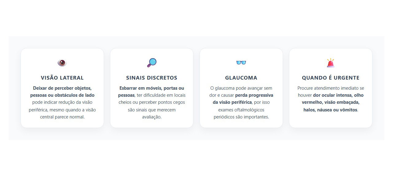 Não Perceber Objetos de Lado Pode Ser Sinal de Perda da Visão Periférica