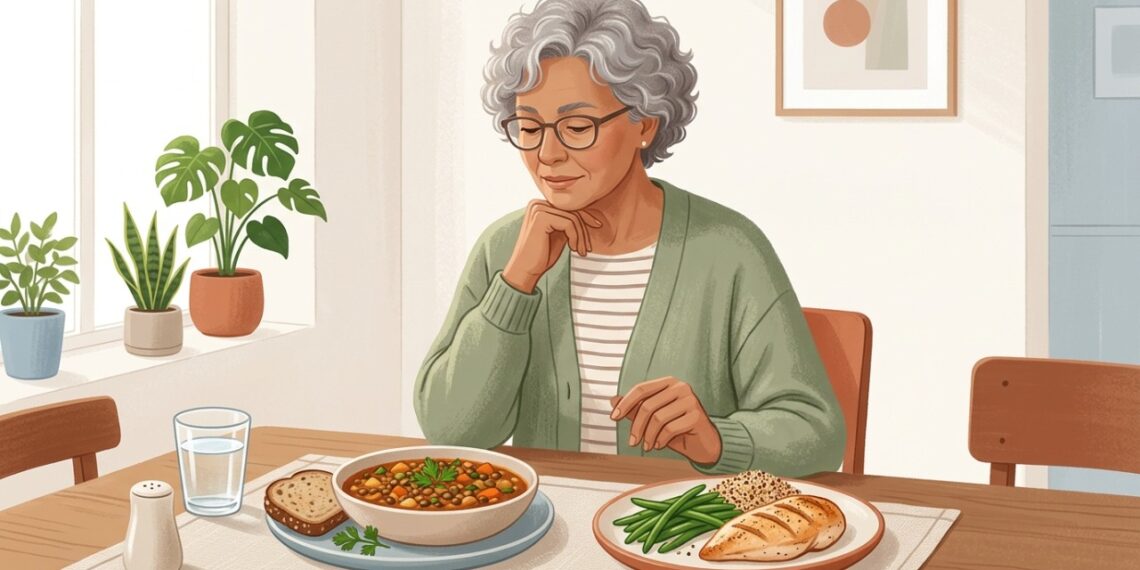 Lentilha e carne oferecem proteína, mas têm diferenças nutricionais importantes depois dos 60.