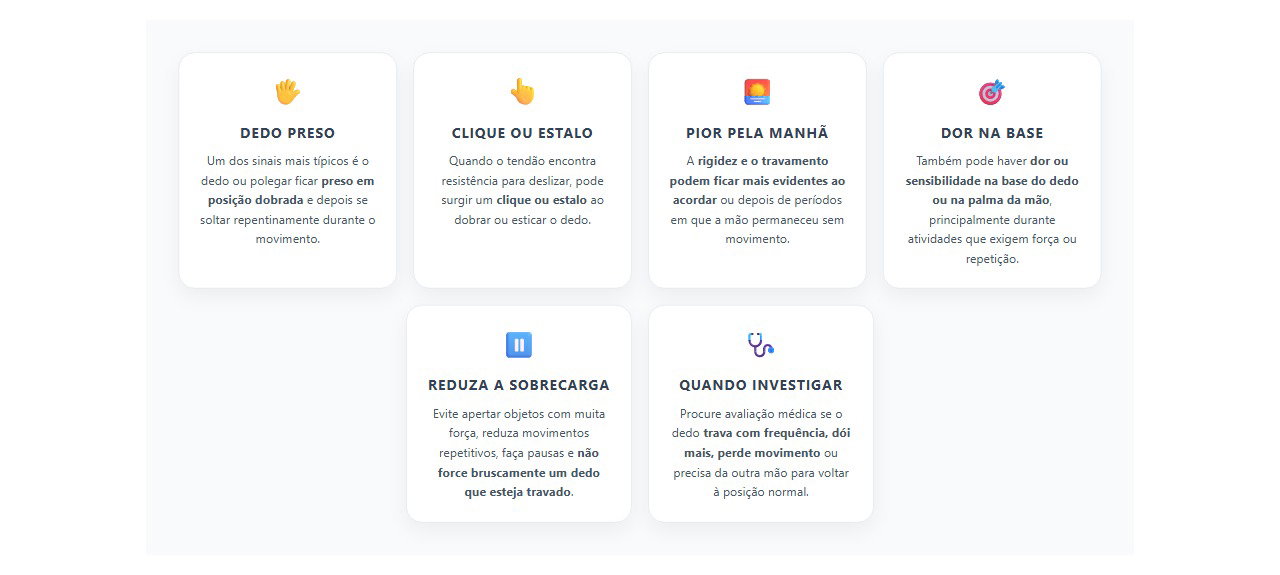 Dedo em gatilho: sinais de que o travamento e os estalos merecem atenção