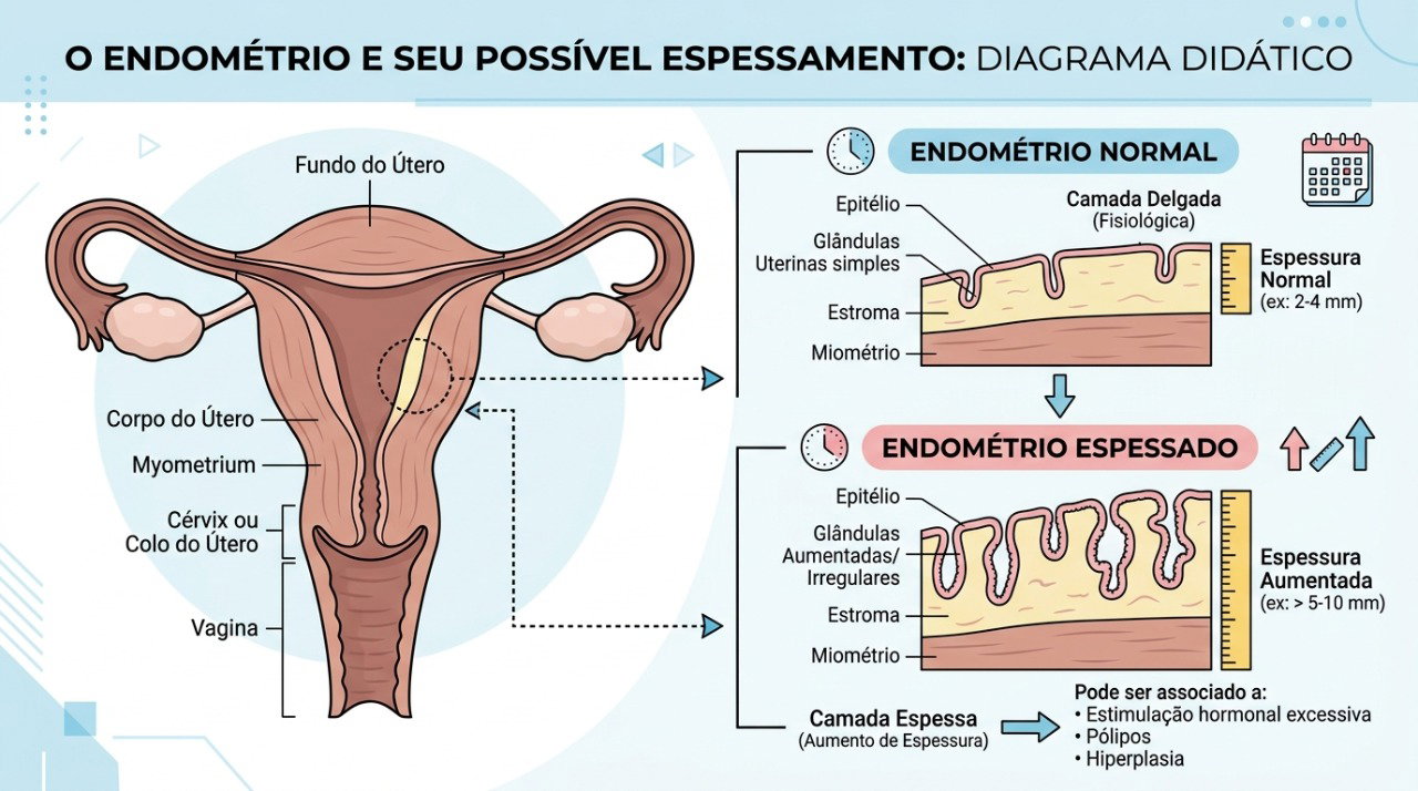 Alterações do endométrio estão entre as causas que precisam ser investigadas após a menopausa.