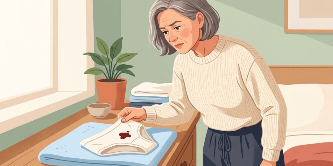 Sangramento após a menopausa merece avaliação mesmo quando ocorre em pequena quantidade.