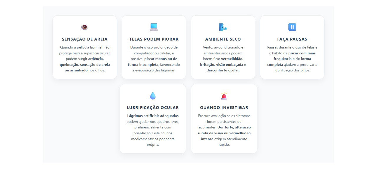 Olhos ardendo e com sensação de areia: sinais de ressecamento ocular