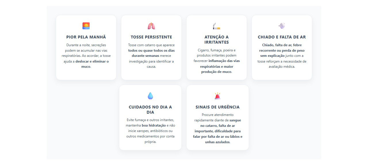 Tosse com catarro pela manhã: sinais de que o pulmão merece avaliação