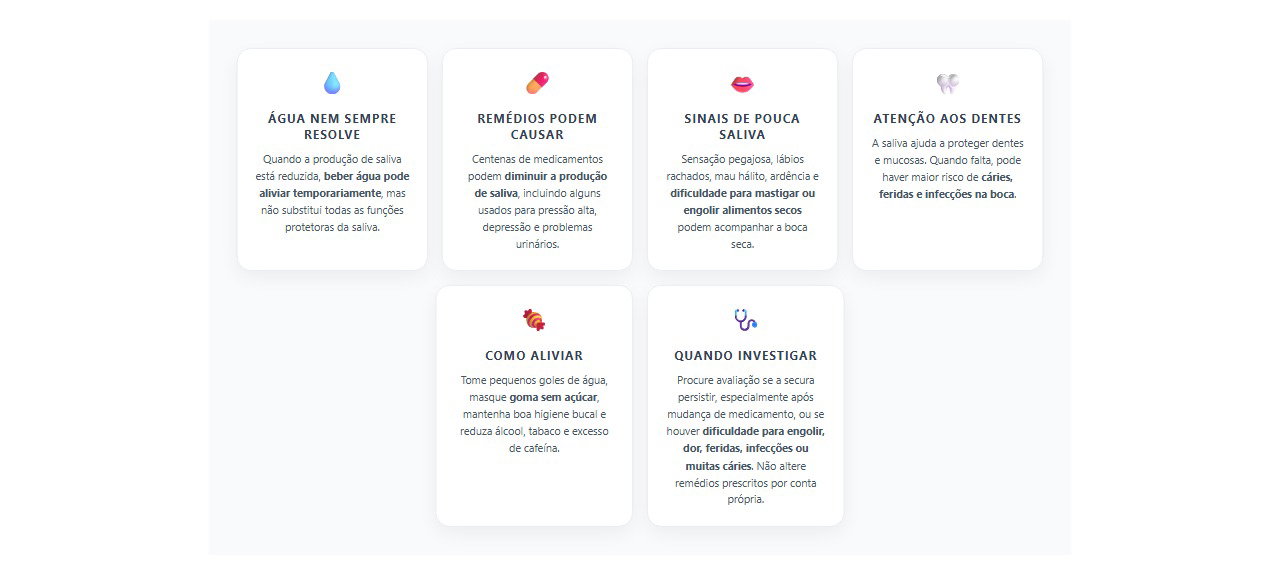 Boca seca mesmo bebendo água: medicamentos podem reduzir a produção de saliva
