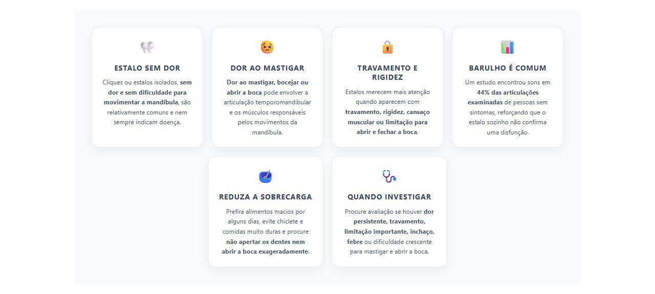 Mandíbula estalando ao mastigar: quando o barulho vem com sinais de alerta