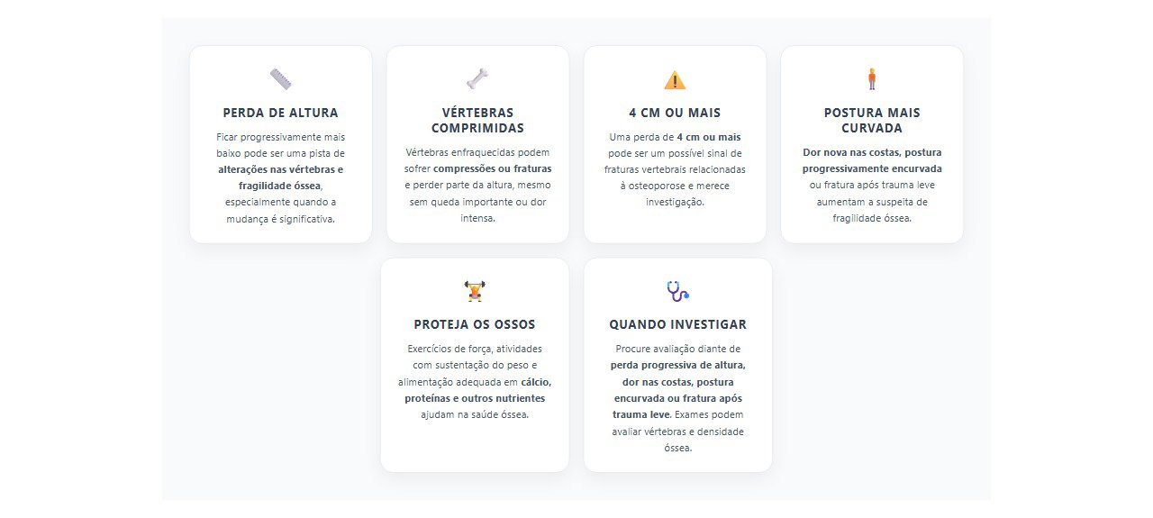 Perda de altura com a idade: quando pode ser sinal de fragilidade nos ossos