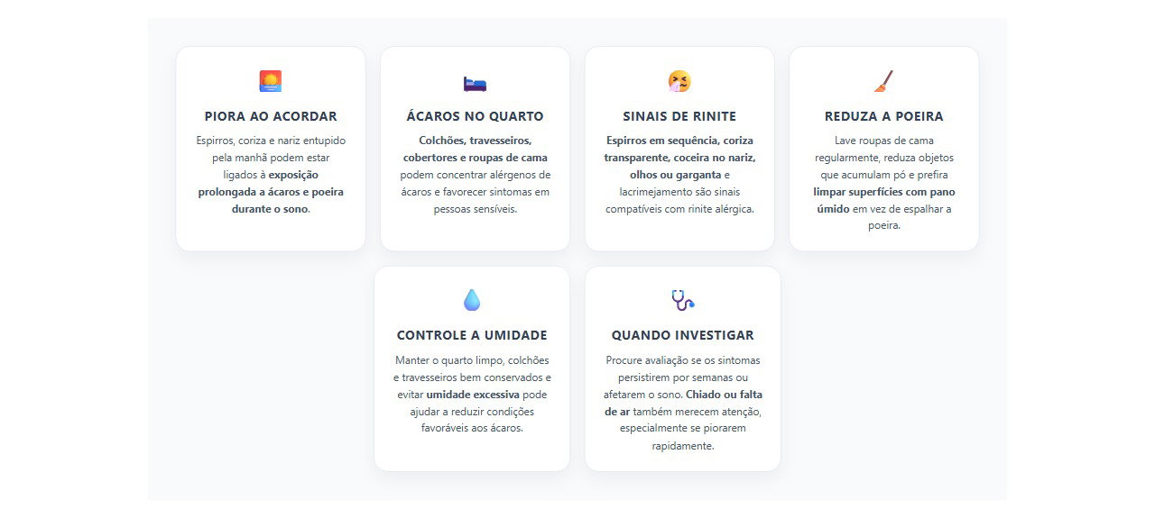 Nariz entupido e espirros ao acordar: sinais de que ácaros e poeira podem estar por trás