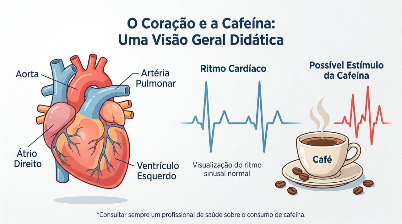 A cafeína pode tornar os batimentos mais perceptíveis e provocar palpitações em algumas pessoas.