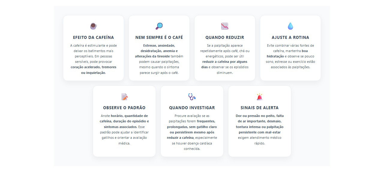 Coração acelerado depois do café: quando reduzir a cafeína e investigar