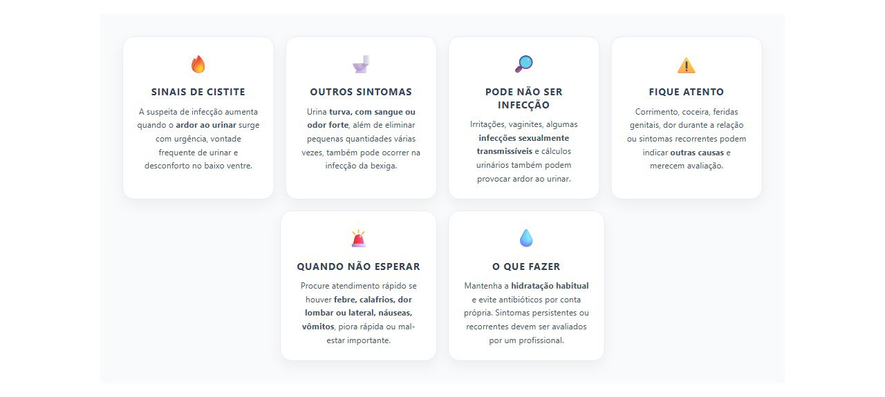 Ardor ao urinar sem febre: sinais de infecção e quando procurar atendimento