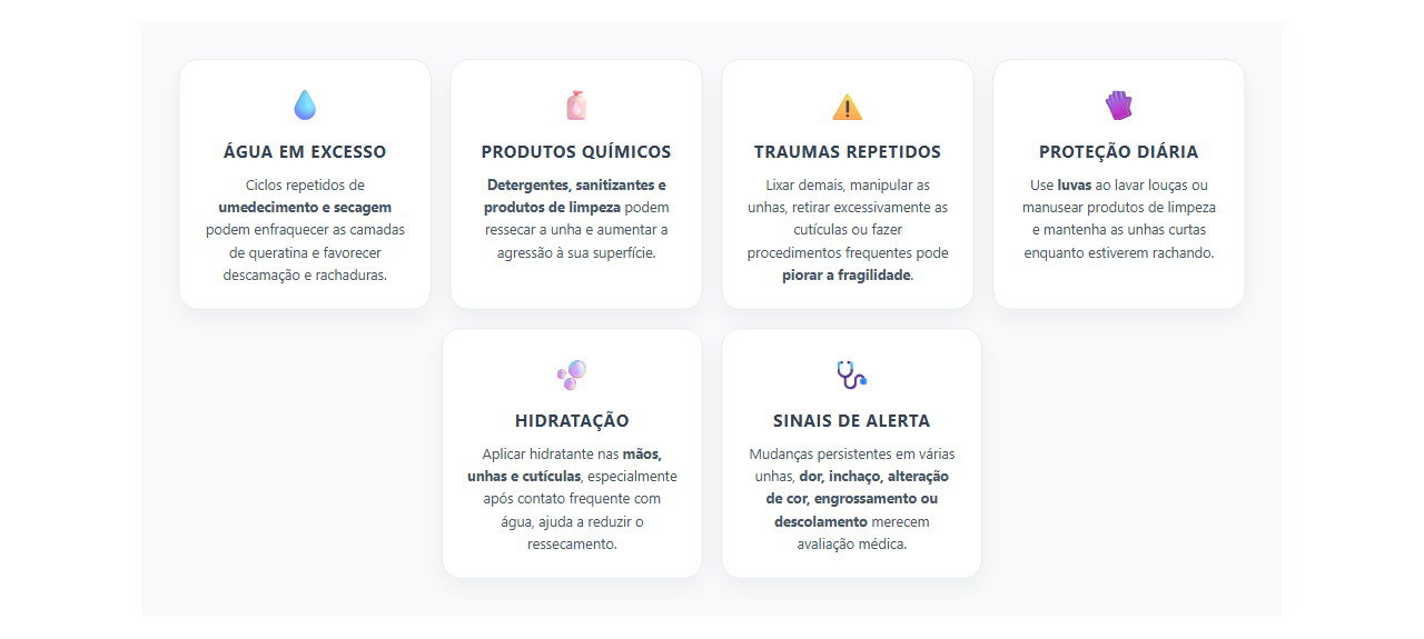 Unha quebradiça: causas, cuidados e sinais de alerta