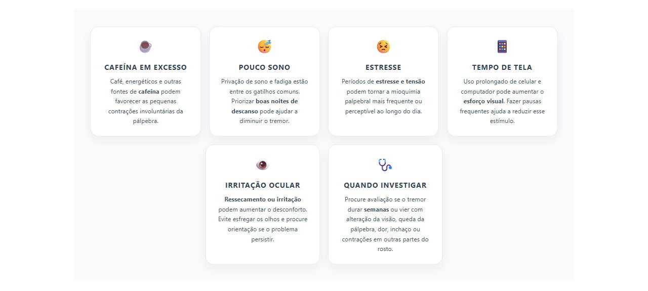 Pálpebra tremendo: café, estresse, sono e sinais de alerta