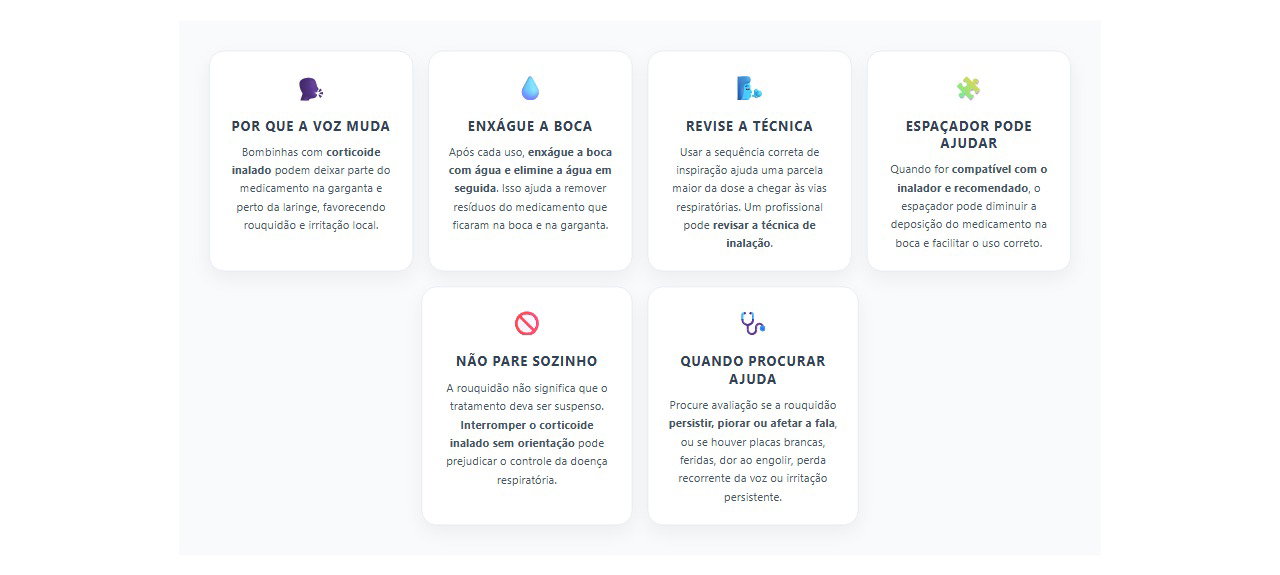 Rouquidão após usar bombinha: como a técnica pode reduzir a irritação