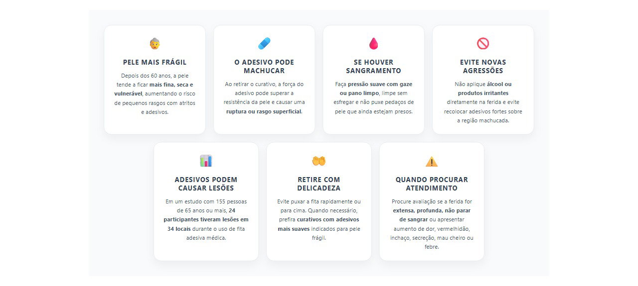 Curativo arrancou a pele? 7 cuidados importantes depois dos 60