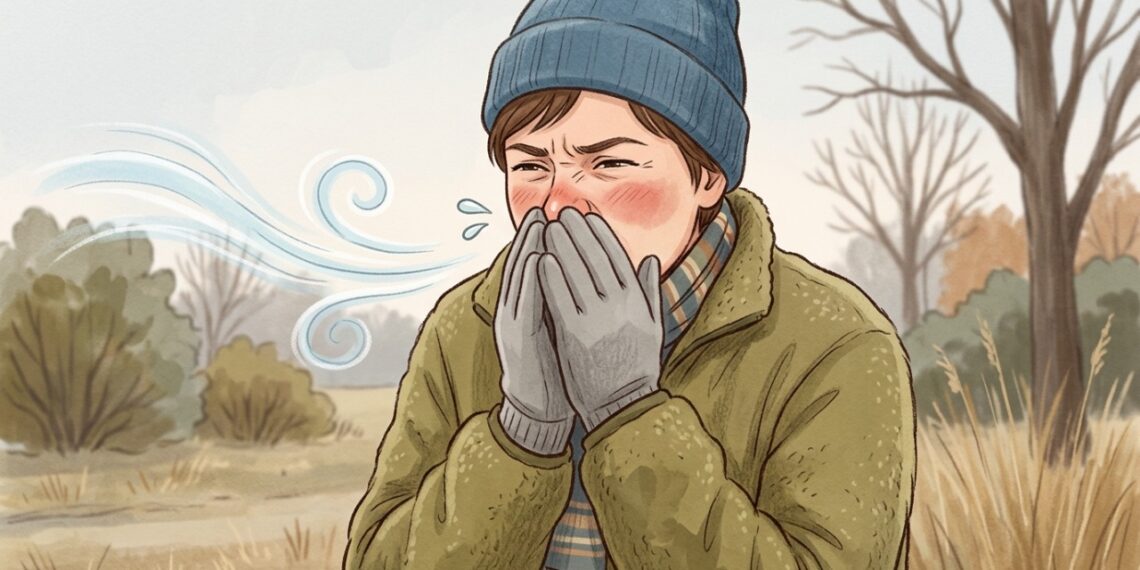 O vento frio pode desencadear coriza e congestão em pessoas com rinite não alérgica.