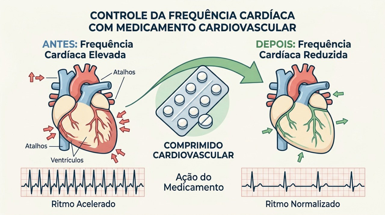 Betabloqueadores e outros medicamentos cardiovasculares podem diminuir a frequência dos batimentos.
