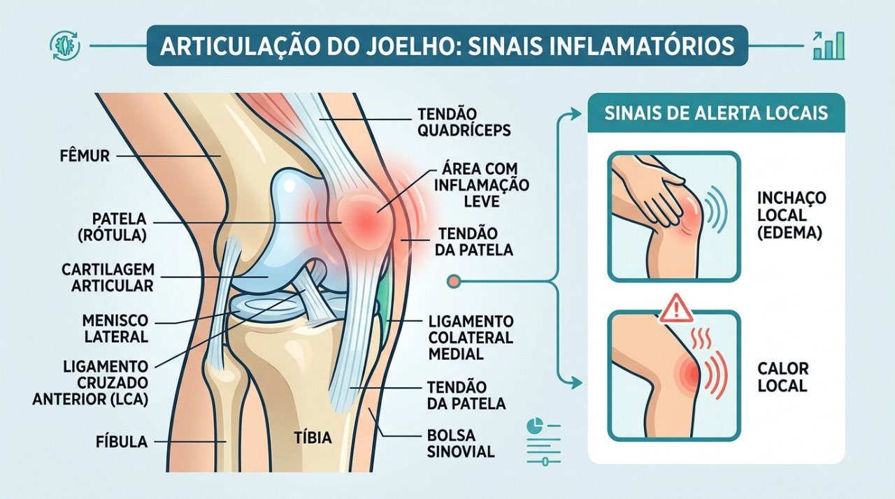 Inchaço, calor local e dor persistente podem indicar causas que precisam de avaliação médica.