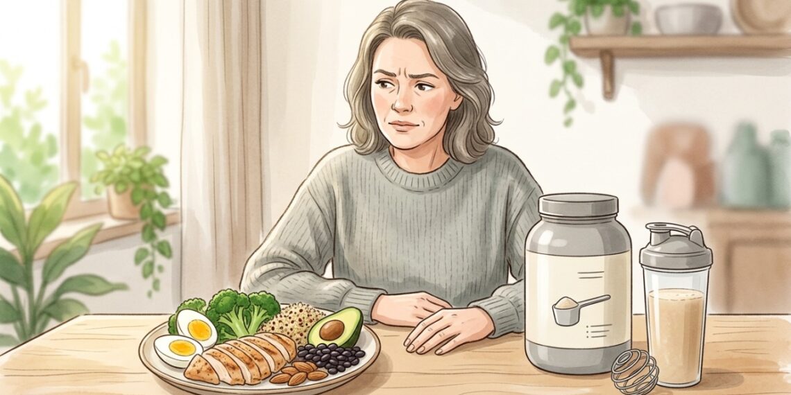 Comida e suplemento proteico podem ter papéis diferentes conforme a necessidade individual.