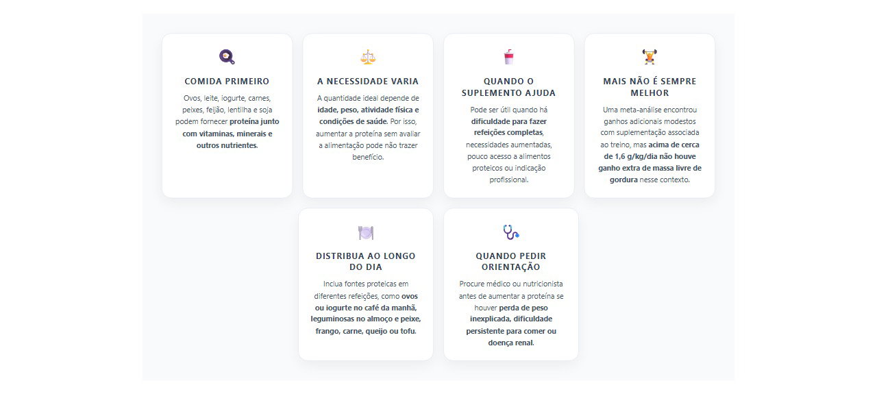 Proteína na comida ou suplemento: quando cada opção faz sentido