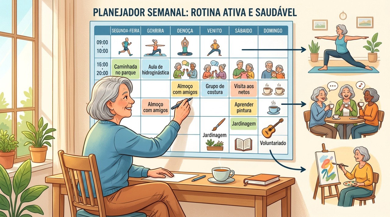 Criar uma rotina com atividades e convívio social pode favorecer o bem-estar após a aposentadoria.