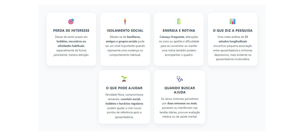 Sinais de depressão após a aposentadoria que merecem atenção