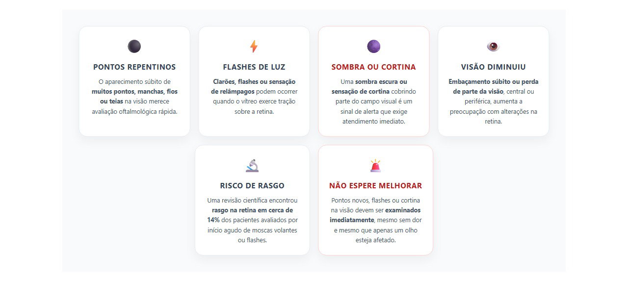 Pontos na visão e flashes: 6 sinais de alerta para procurar atendimento rápido