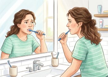 Sangramento frequente durante a escovação pode ser um sinal inicial de inflamação da gengiva.