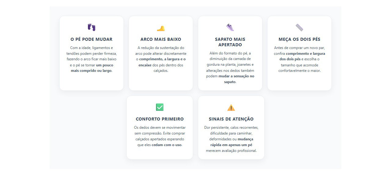 Por que o pé pode aumentar e mudar de formato com a idade