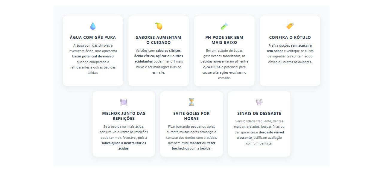 Água com gás desgasta os dentes? O risco aumenta com sabores e ácidos