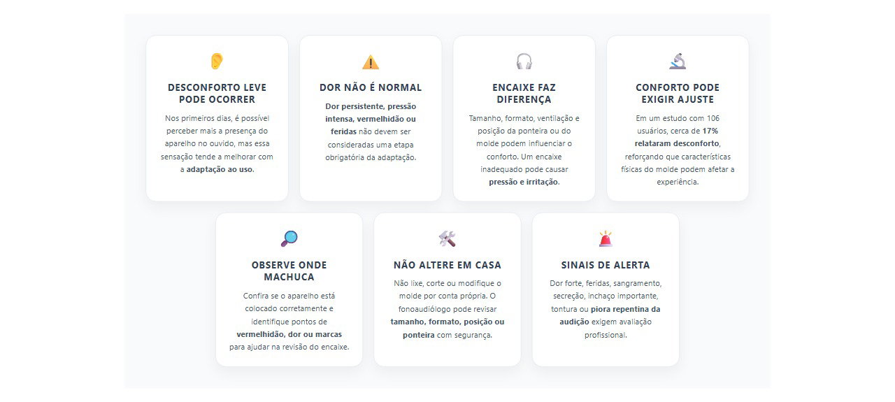 Aparelho auditivo novo machuca? Saiba quando o desconforto precisa de ajuste