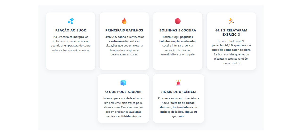 Urticária colinérgica: 6 sinais de que calor e suor podem estar provocando a coceira