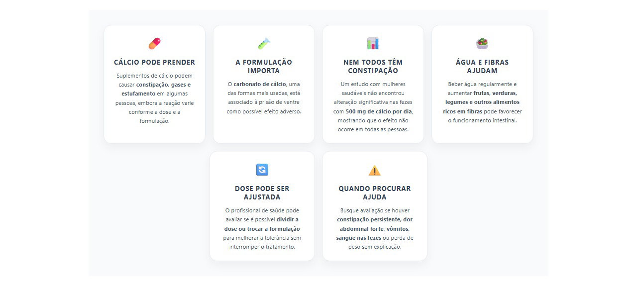 Cálcio prende o intestino? 6 pontos para entender e aliviar a constipação