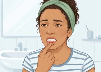 Gengiva aumentada entre os dentes pode aparecer após o início de alguns remédios para pressão.